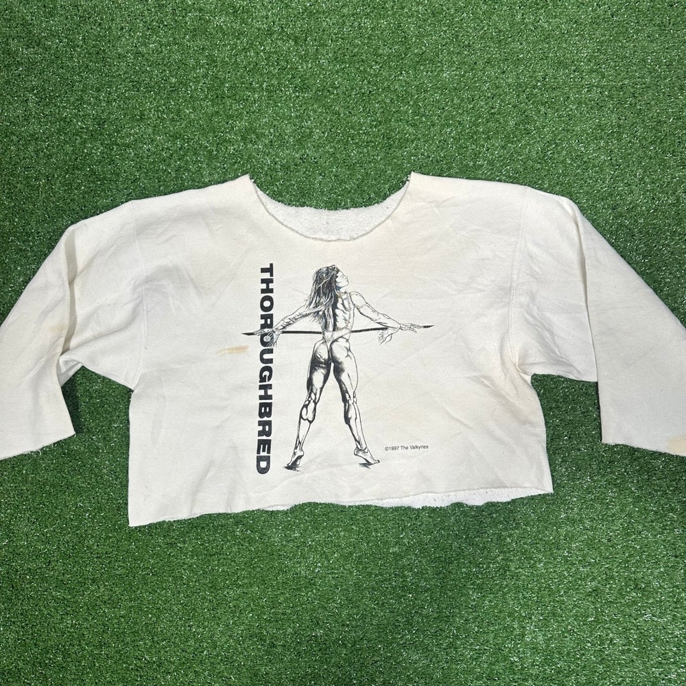 RARE Vintage 1997 The Valkyries Thoroughbred Bodybuilding Sweatshirt Mens Large